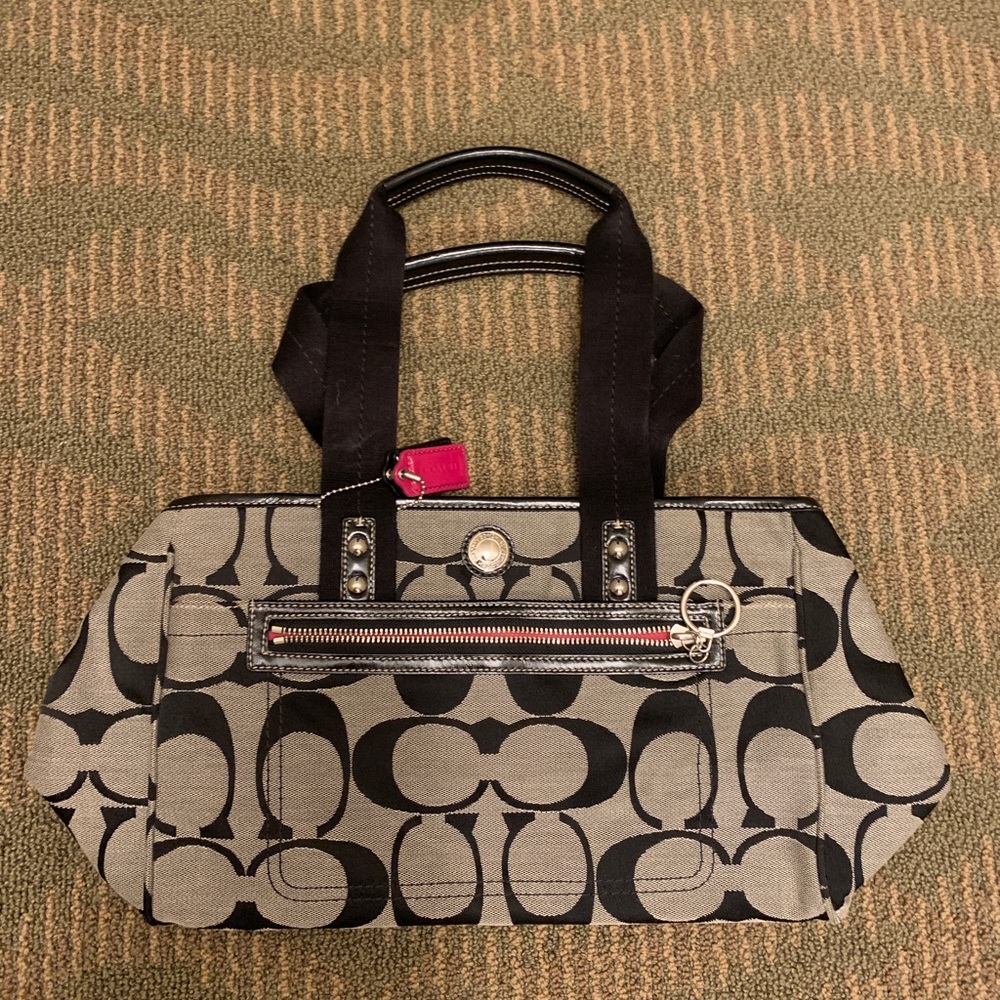Genuine Black/pink coach bag in EUC